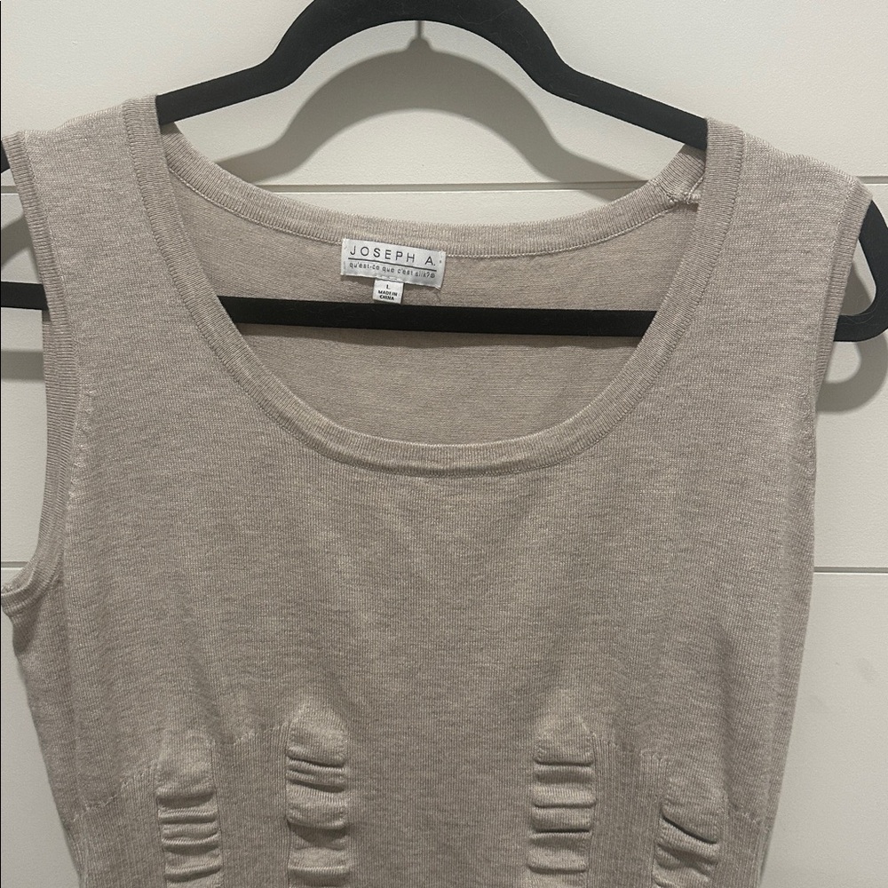 Oatmeal Ruched Tank Top - Picture 7 of 7